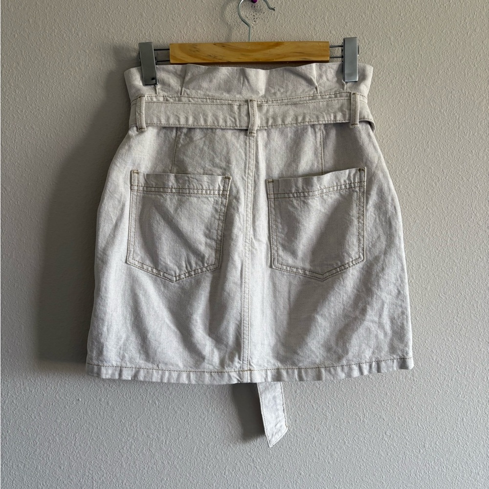Free People ‘Splendor In The Grass’ Mini Skirt Belted Women’s 2 Cream Bohemian - Picture 6 of 8